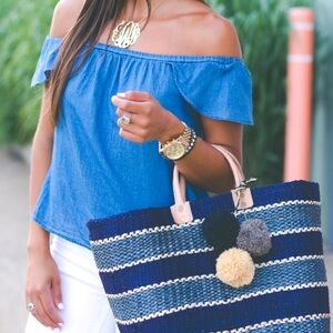 • Madewell • Indigo Off The Shoulder Top XS